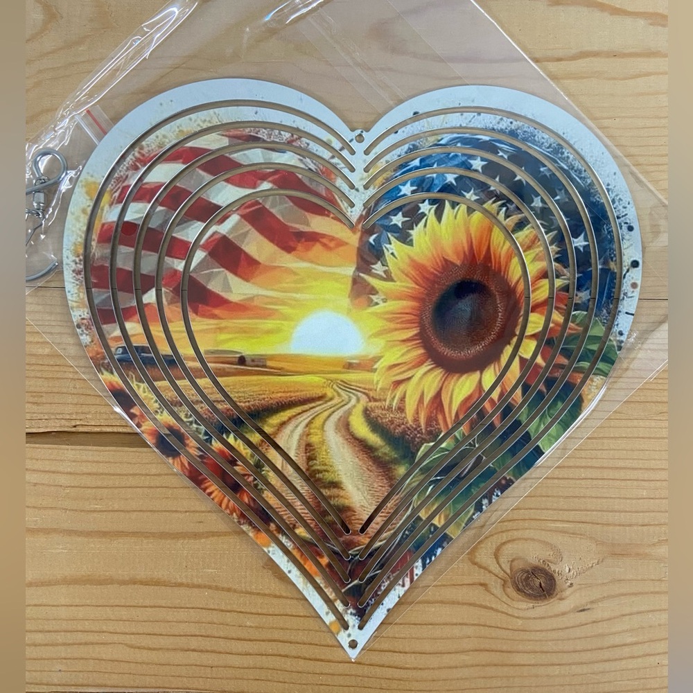 America Heart Wind Spinner